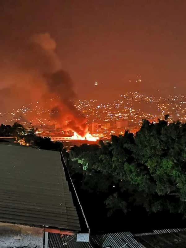 incendio en el mercado