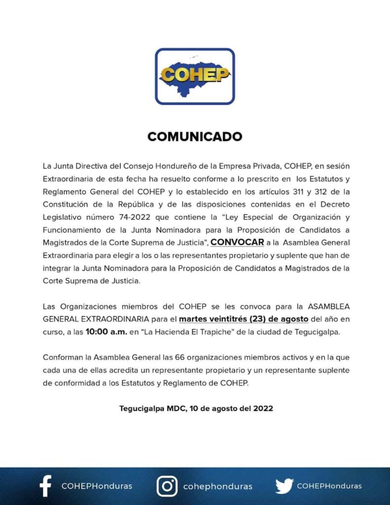 FOTO COMUNICADO COHEP